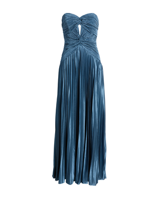 Florence Twist Front Bodice Plisse Maxi Dress- Slate