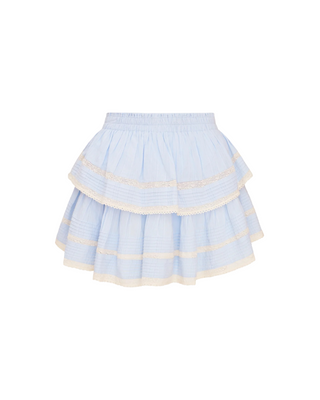 Ruffle Mini Skirt- Chambray Sky
