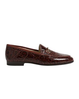 Loraine Bit Loafer- Dark Brown Glass Croc