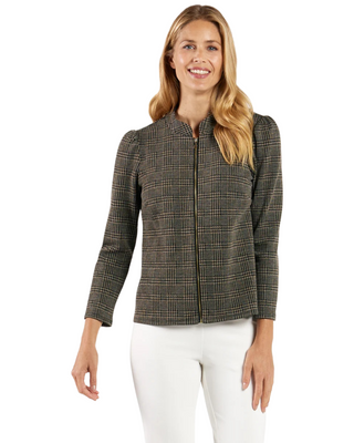 Marley Top- Brown Glen Plaid