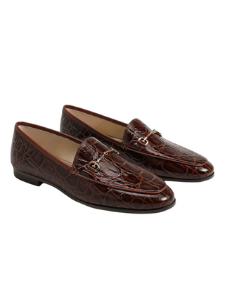 Loraine Bit Loafer- Dark Brown Glass Croc