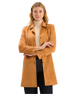 Jordan Faux Suede Jacket- Leather Brown