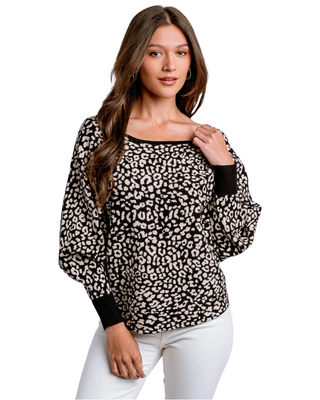 RYU 'Cheetah' Top- Black/Cream