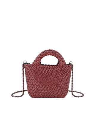 Braided Crossbody Clutch- Burgundy