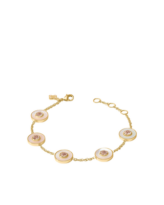 Colette Circle Delicate Bracelet- Gold- Champagne