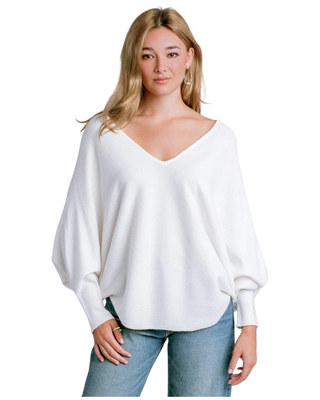 RYU V-Neck Sweater- White