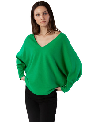 RYU V-Neck Sweater- Mighty Green