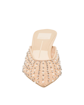 Cleo Pearl Blush Lace Mesh Heel