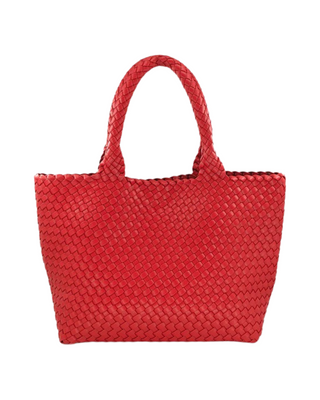 Woven Tote Bag- Red