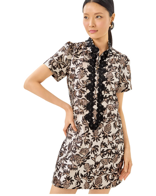 Teddy Jacquard Shift- Noir Pineapple Puff Metallic