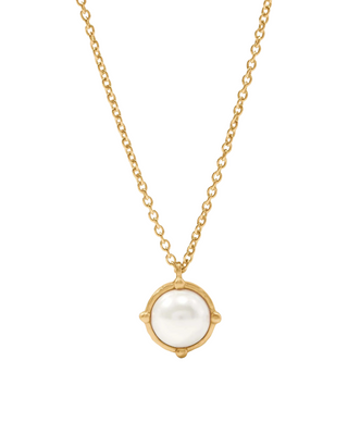 Honeybee Solitaire Necklace- Pearl