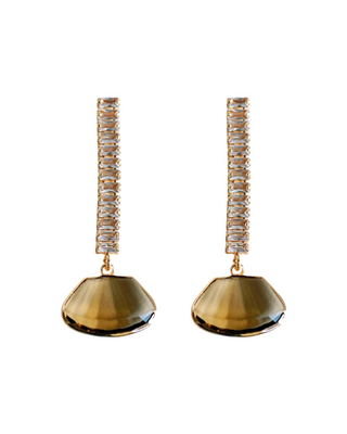 Brown Swingy Diamond Drop Earrings