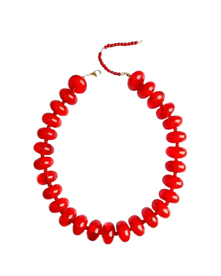 Bailey Chunky Beaded Necklace- Red